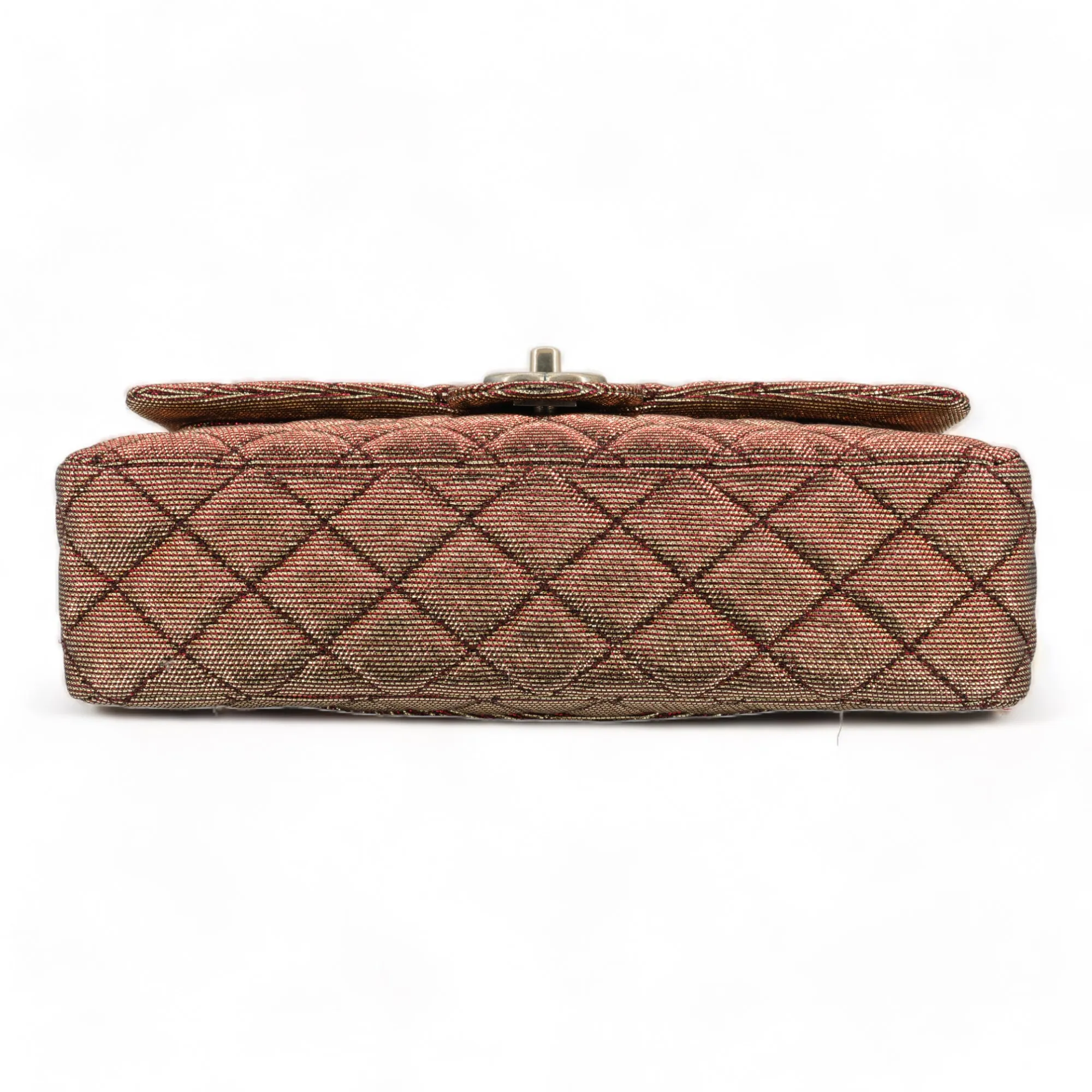 10C Iridescent Bronze Red Tweed Medium Classic Double Flap Bag