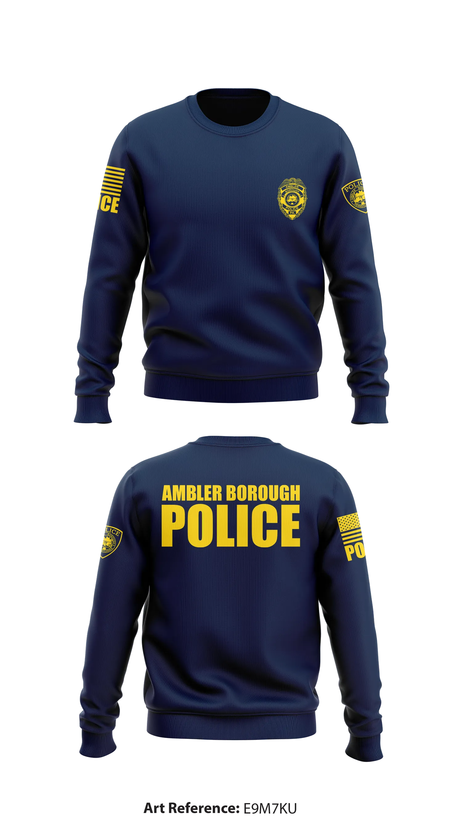 Ambler Borough Police  Store 1 Core Men's Crewneck Performance Sweatshirt - e9M7Ku