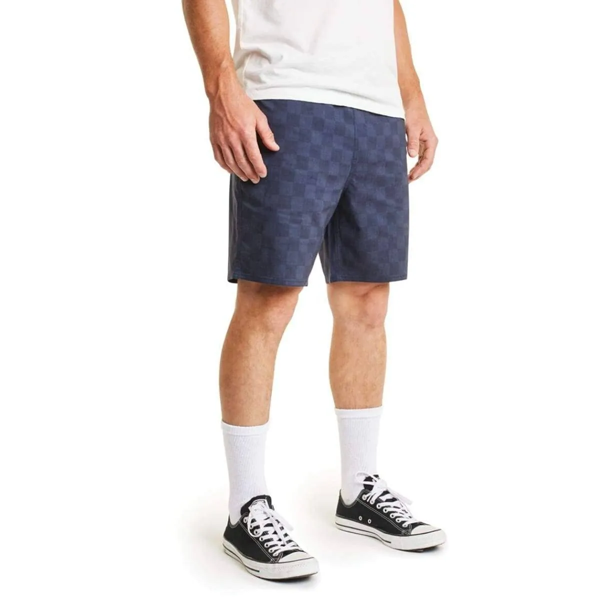 Brixton Steady X Shorts - Washed Navy Check