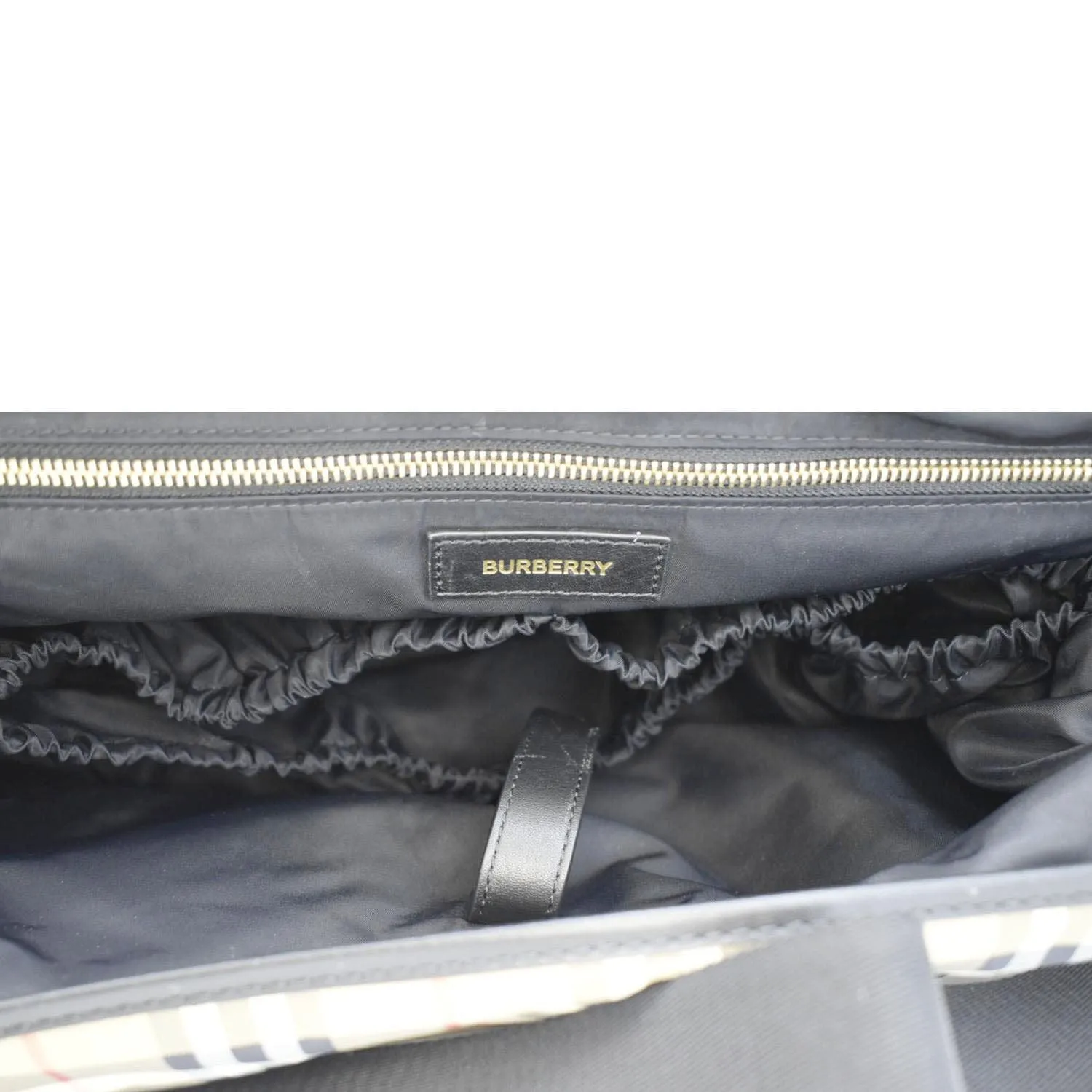 BURBERRY Vintage Check Flap Nylon Diaper Bag Beige