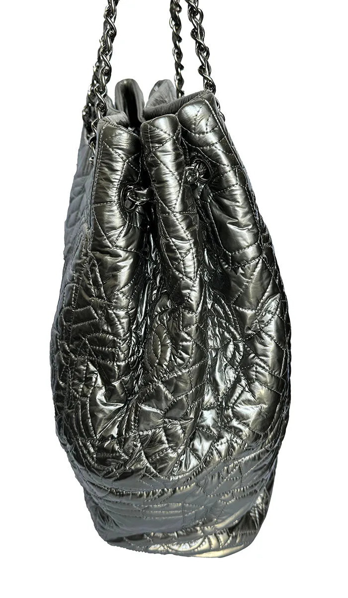 Chanel Silver Graphic Edge Tote