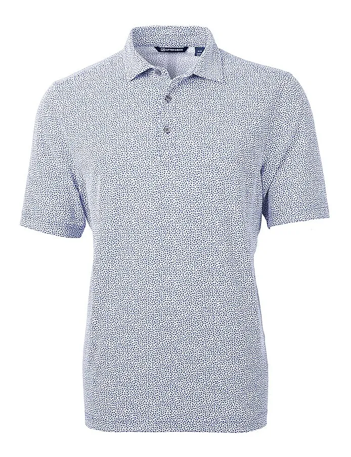 Cutter & Buck Mens Virtue Eco Pique Botanical Print Recycled Polo