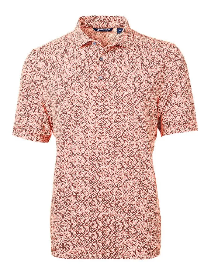 Cutter & Buck Mens Virtue Eco Pique Botanical Print Recycled Polo