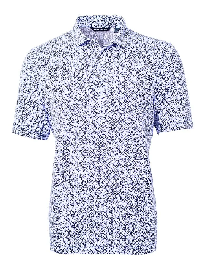 Cutter & Buck Mens Virtue Eco Pique Botanical Print Recycled Polo