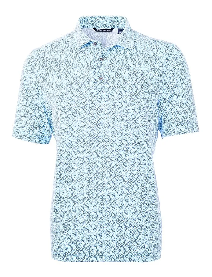 Cutter & Buck Mens Virtue Eco Pique Botanical Print Recycled Polo