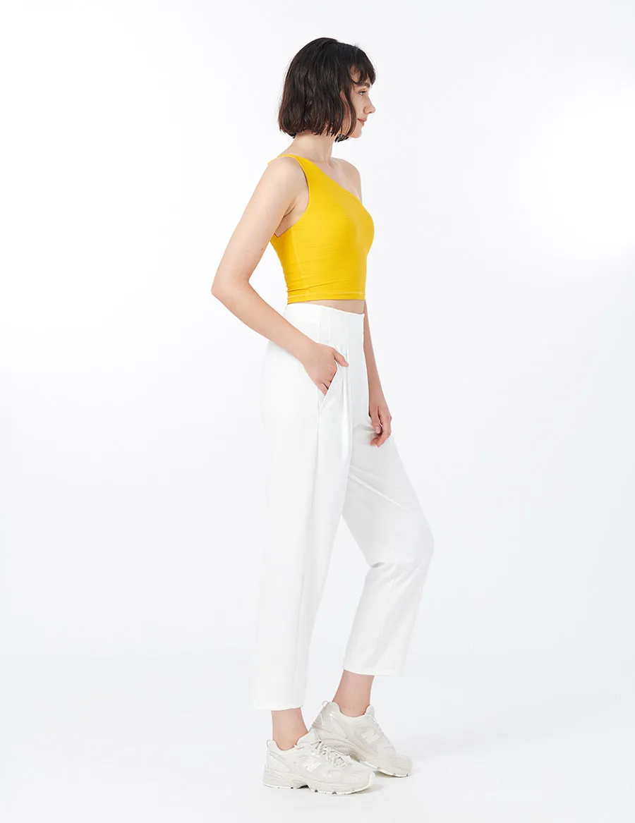 easyoga LA-VEDA Single Cropped Tank - Y08 Sand Yellow