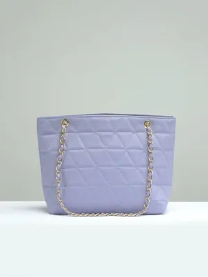 Geometric Pattern Tote Bag - Purple - FD ⚡
