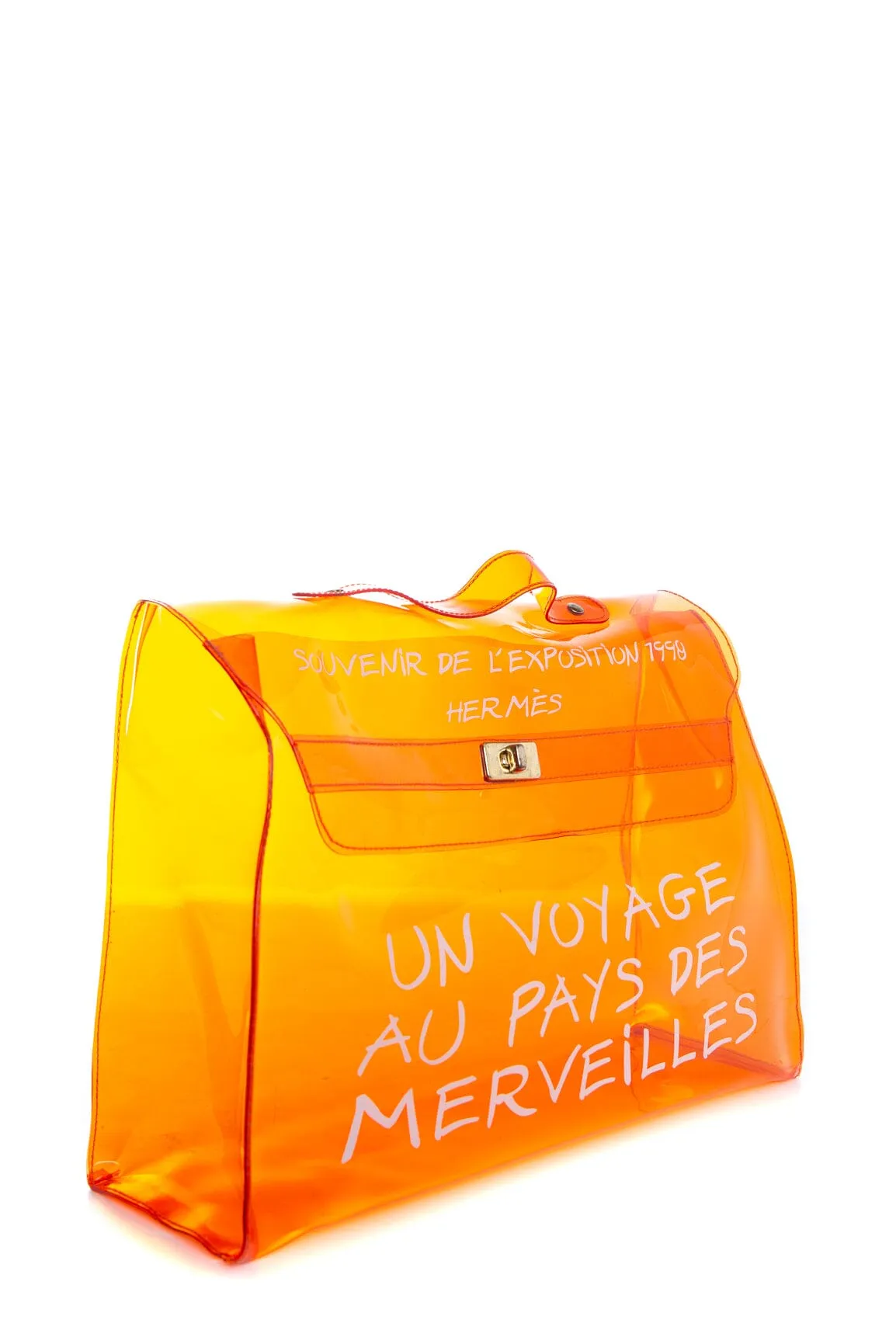 Hermès Orange Souvenir Kelly Vinyl Handbag
