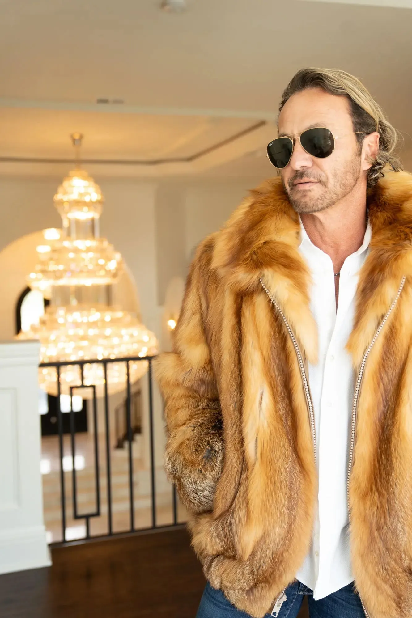 Men's Red Fox Bomber Jacket