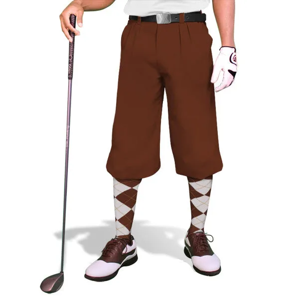 'Par 3' Men’S Plus Fours Golf Knickers | Brown