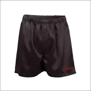 Polyester Solid Satin Men's Boxer MS01-BK