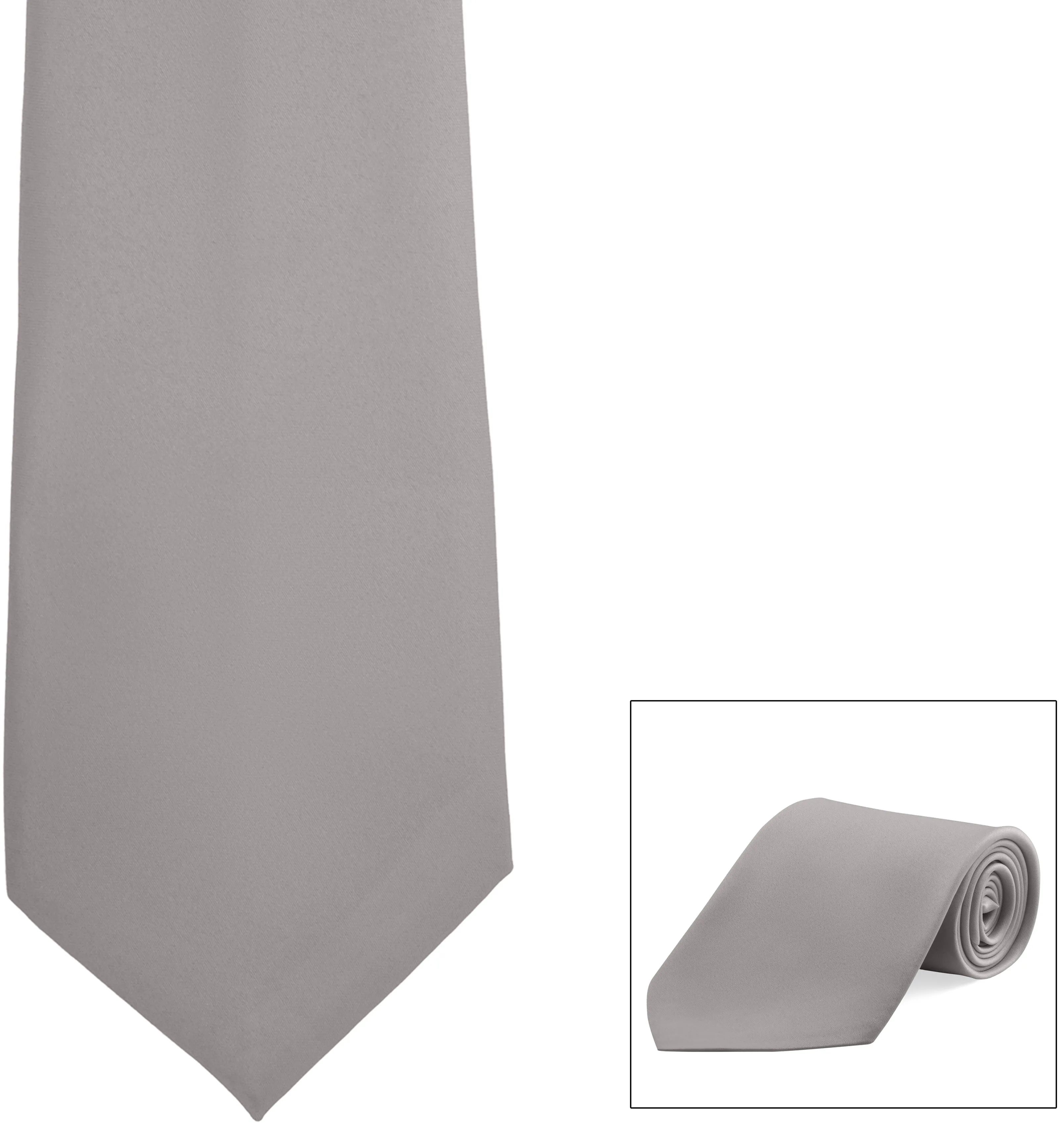 Straight Poly Satin Zipper Tie