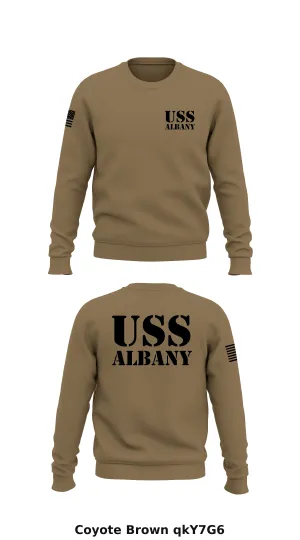 USS Albany Store 1 Core Men's Crewneck Performance Sweatshirt - qkY7G6